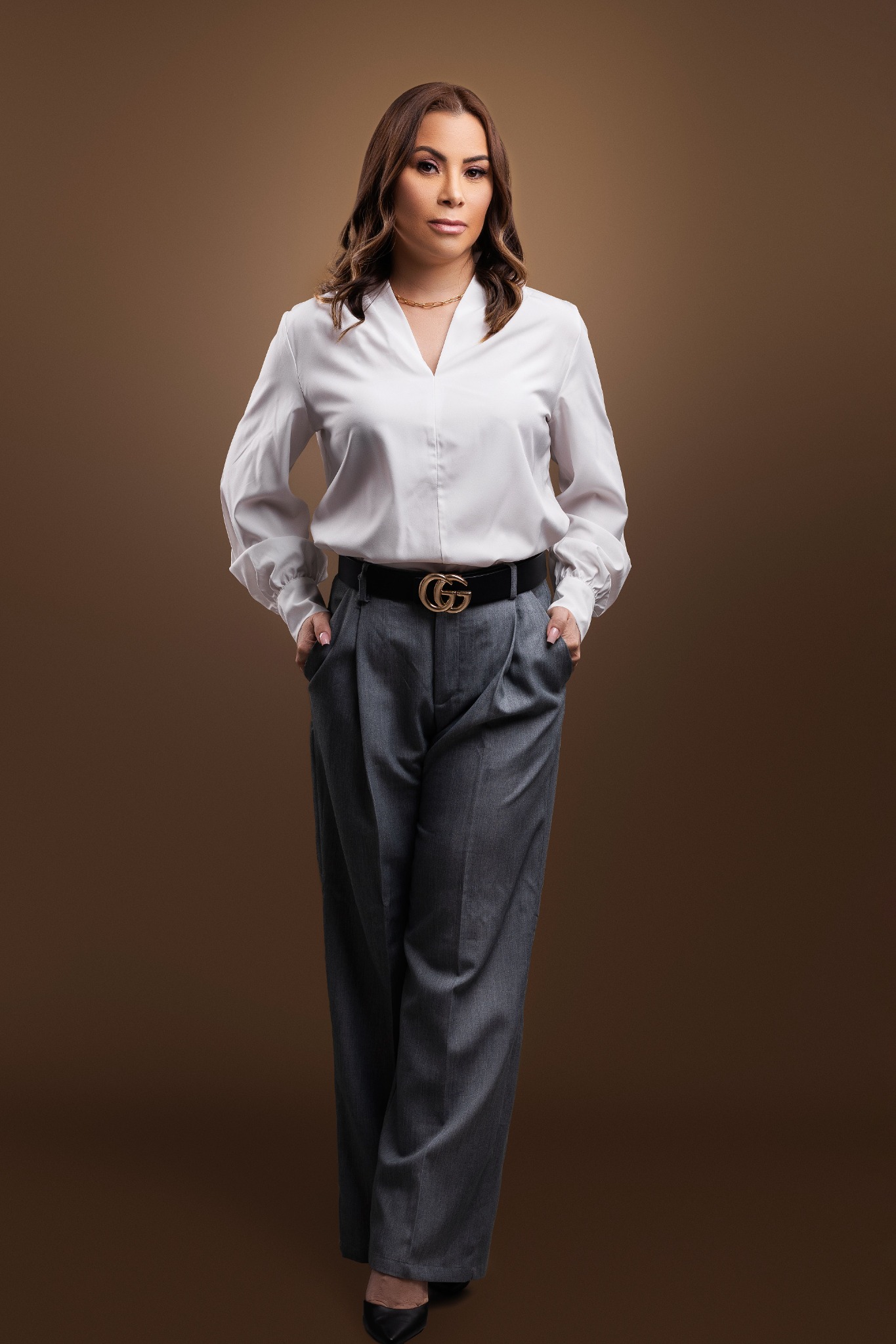 Advogada da equipe Vascotto em retrato profissional